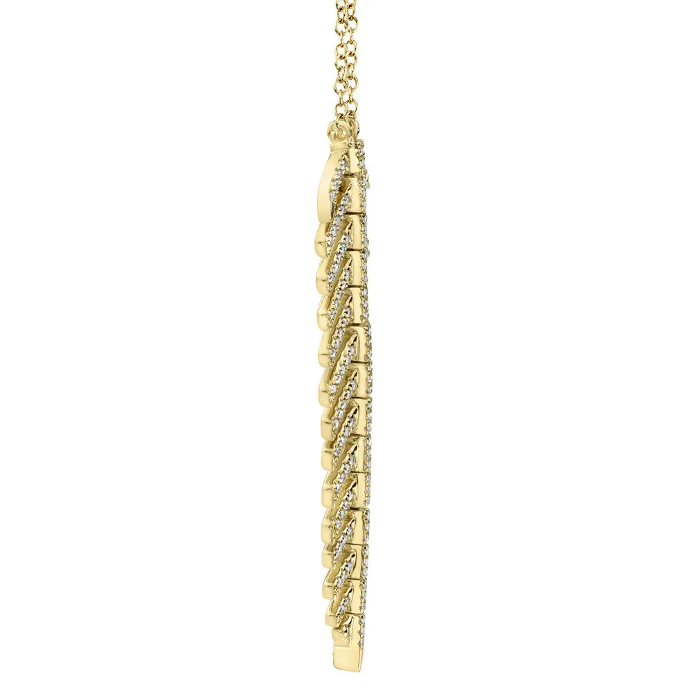0.29CT DIAMOND 'PHOENIX' FEATHER PENDANT NECKLACE SC55006045