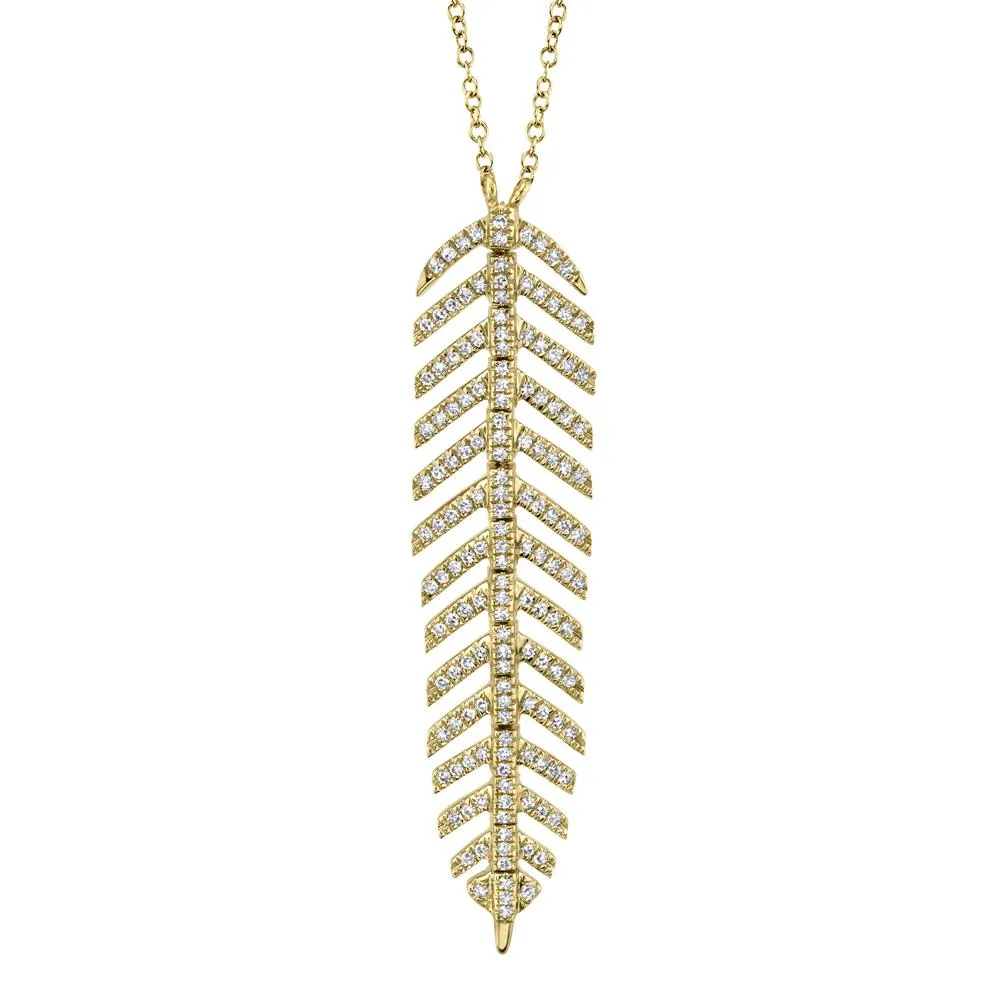 0.29CT DIAMOND 'PHOENIX' FEATHER PENDANT NECKLACE SC55006045