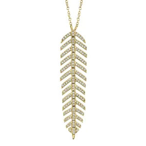 0.29CT DIAMOND 'PHOENIX' FEATHER PENDANT NECKLACE SC55006045