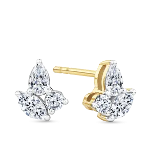 0.40ct TW Diamond Cluster Earrings in 9ct Yellow Gold