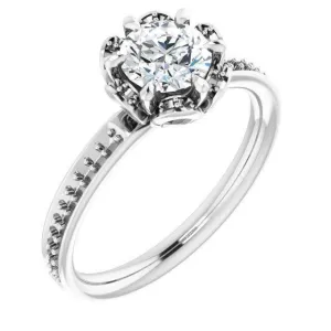 10K White 9/10 CTW Natural Diamond Engagement Ring