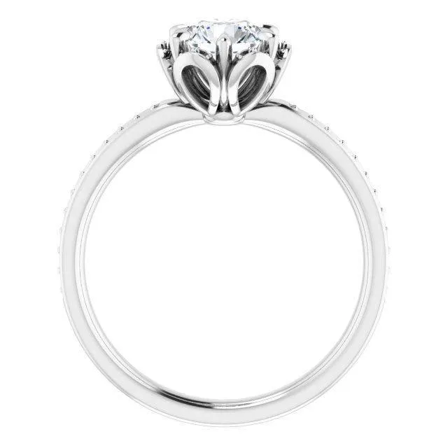10K White 9/10 CTW Natural Diamond Engagement Ring