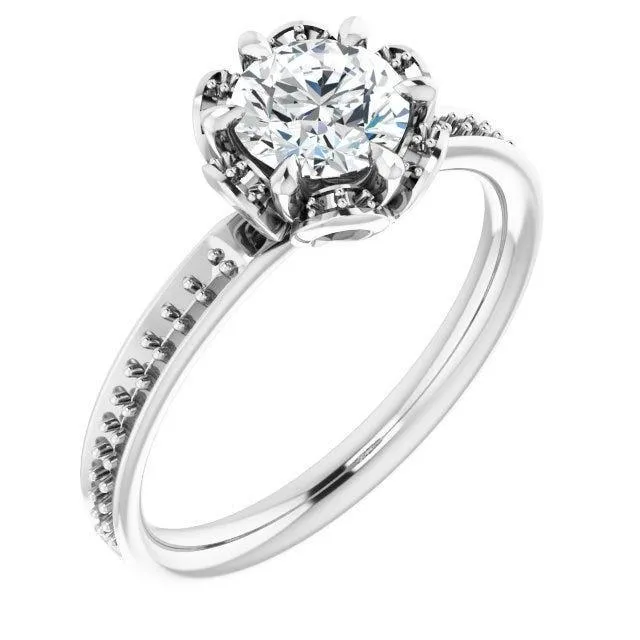 10K White 9/10 CTW Natural Diamond Engagement Ring