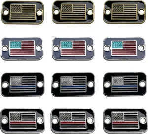 12 Pcs US Flag Rectangular Paracord Bracelet Accessories or Shoe Shoelace Decoration Zinc Alloy Rectangle with Rounded Corners 2 Holes