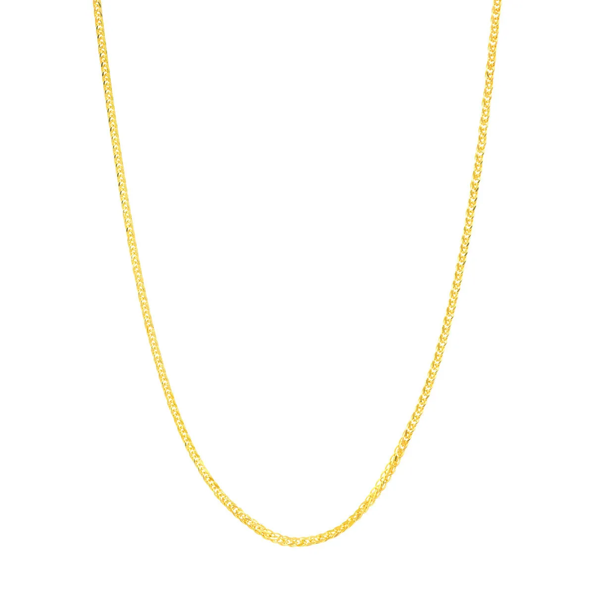 1.25mm D/C Square Wheat Chain with Lobster Lock