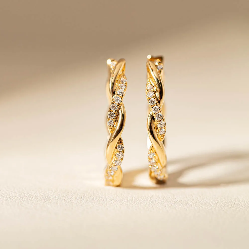 18ct Yellow Gold Diamond Sienna Earrings