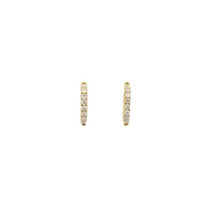 18ct Yellow Gold Inside/Outside Diamond Set Huggies