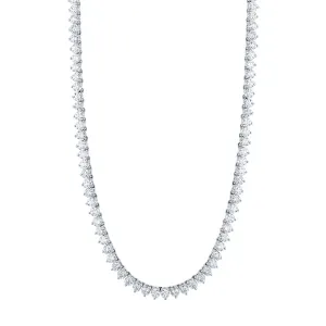 18K White Gold 16" 3 Prong Round Diamond Opera Necklace, 5ct G-H, SI1-SI2