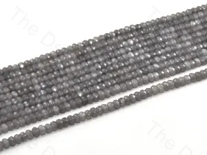 4 mm Slate Gray Rondelle Jade Quartz Stones