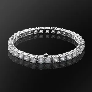 5mm White Gold CZ Diamond Mens Tennis Bracelet KRKC