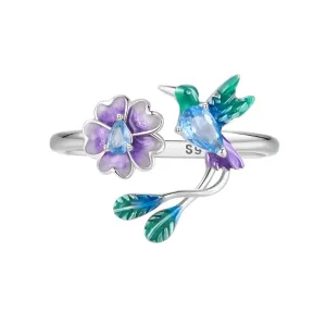 925 Sterling Silver Dragonfly Open Ring