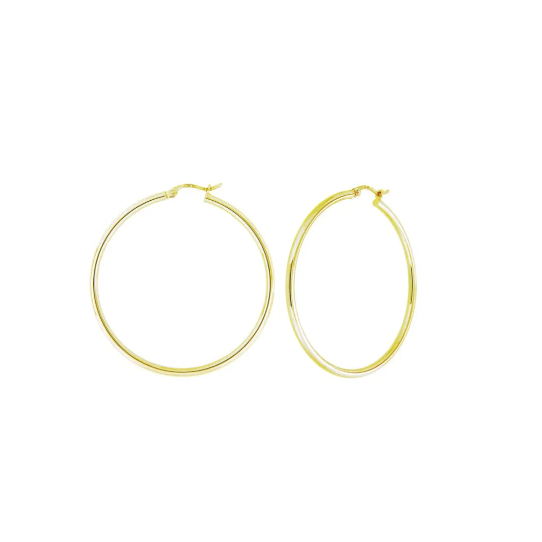 9ct Yellow Gold Hoop Earrings – 2mm Tube Diameter