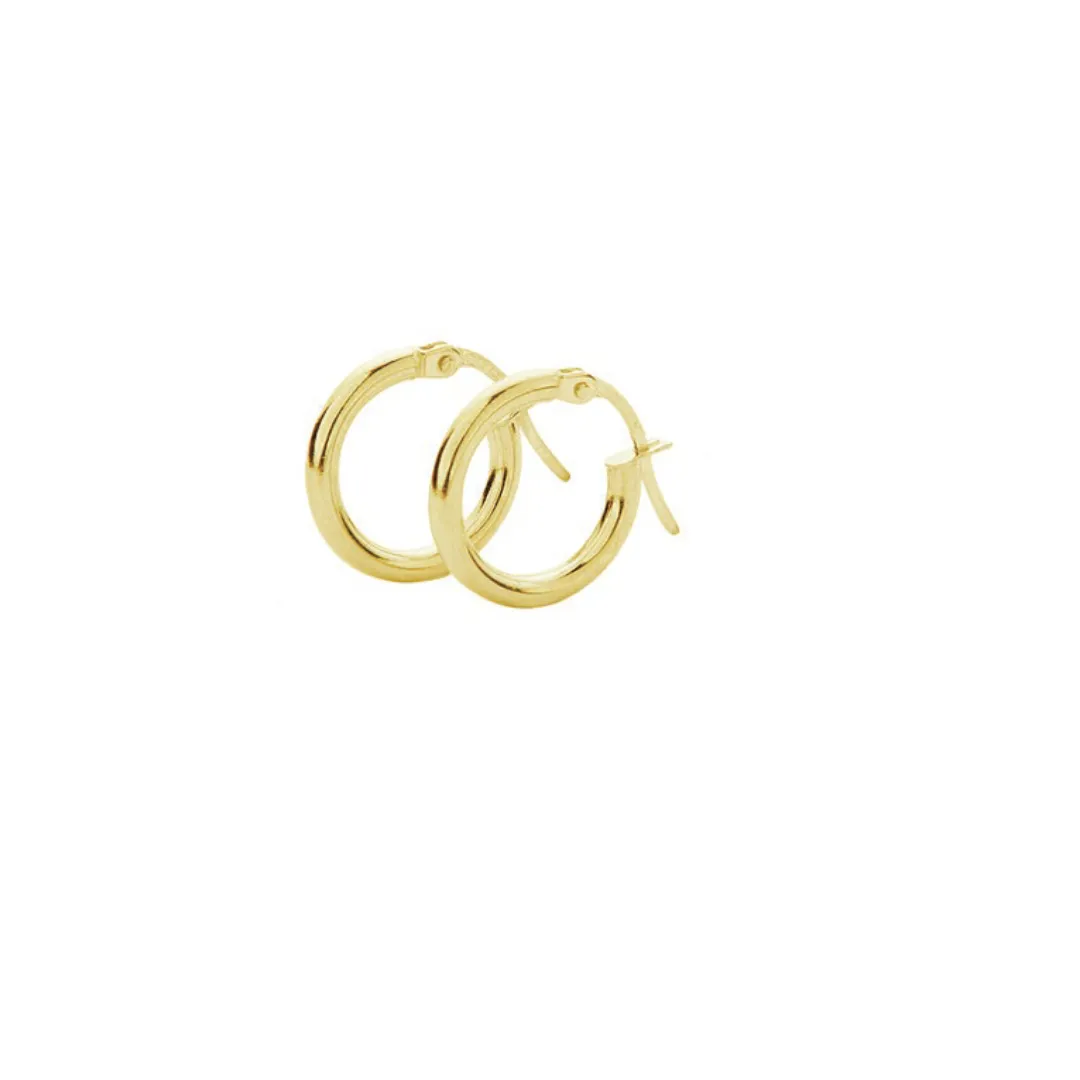 9ct Yellow Gold Hoop Earrings – 2mm Tube Diameter