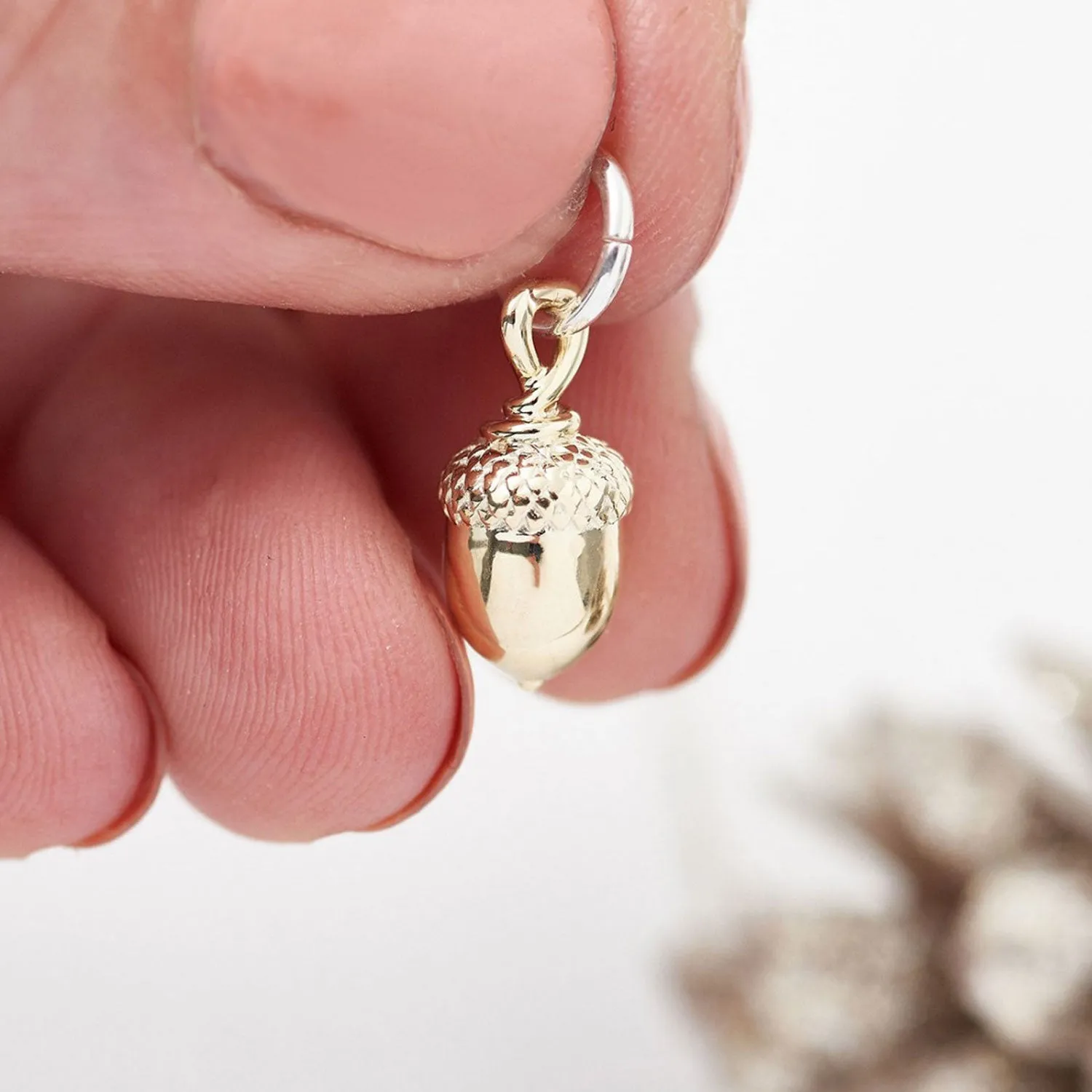 Acorn Solid Gold Charm