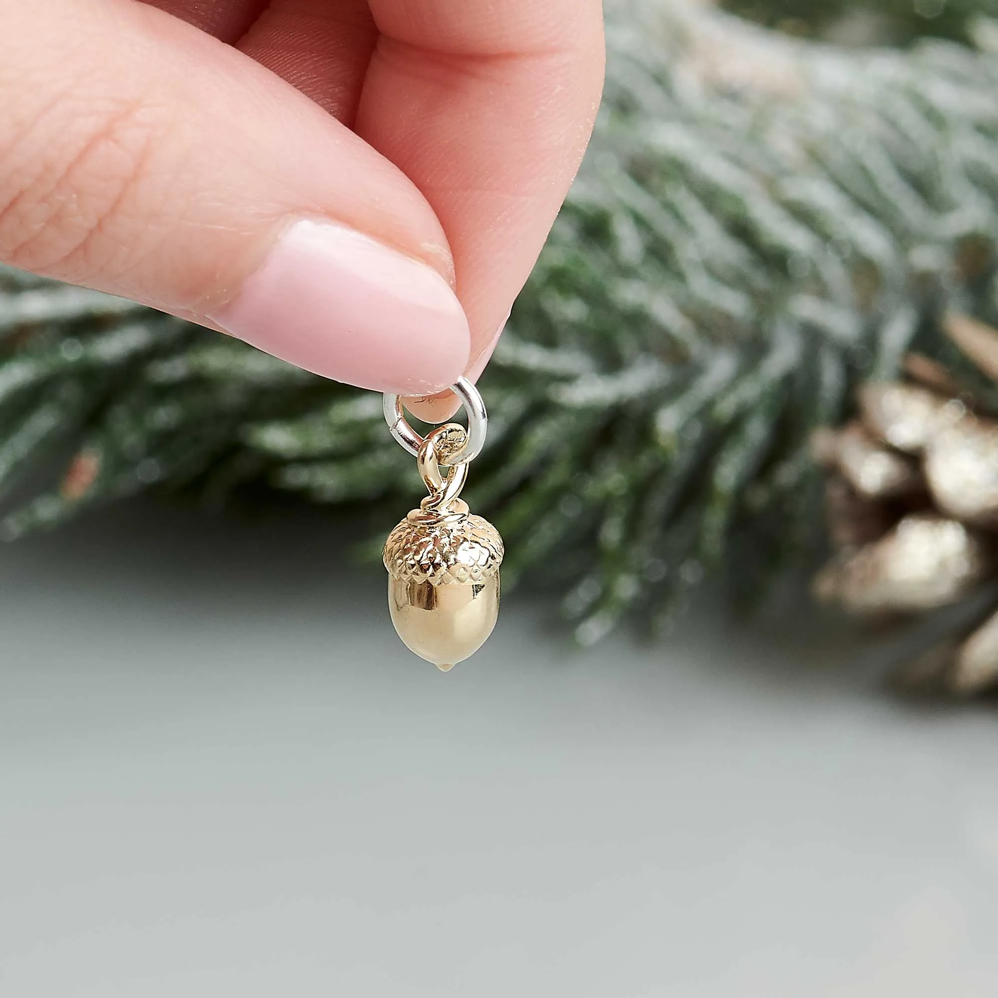 Acorn Solid Gold Charm
