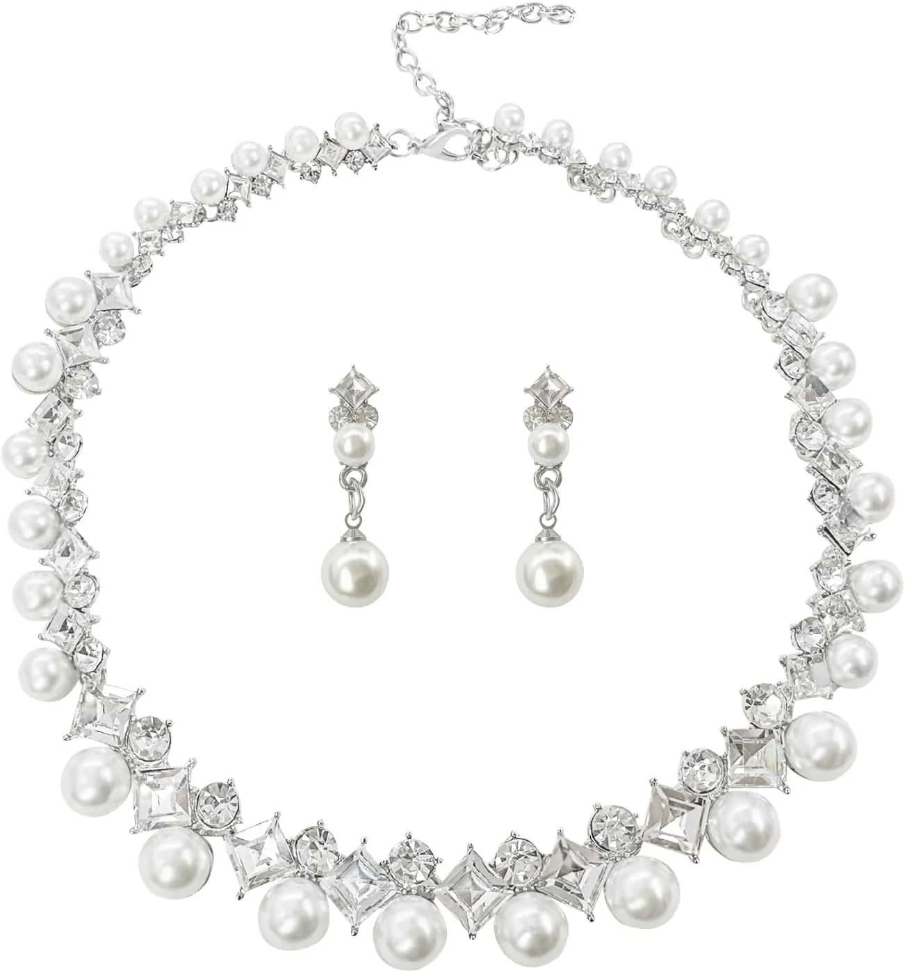 AILUOR Pearl Necklace for Women, Round Imitation Pearl Choker Necklace 20s Flapper Pearls Accessories for Gatsby Themed Party Dainty Beaded Choker Necklace for Women