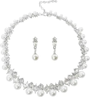 AILUOR Pearl Necklace for Women, Round Imitation Pearl Choker Necklace 20s Flapper Pearls Accessories for Gatsby Themed Party Dainty Beaded Choker Necklace for Women