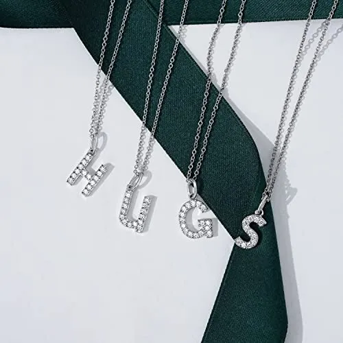 Amazon Essentials Platinum Plated Sterling Silver Infinite Elements Cubic Zirconia Initial "A" Pendant Necklace, 18", (previously Amazon Collection)