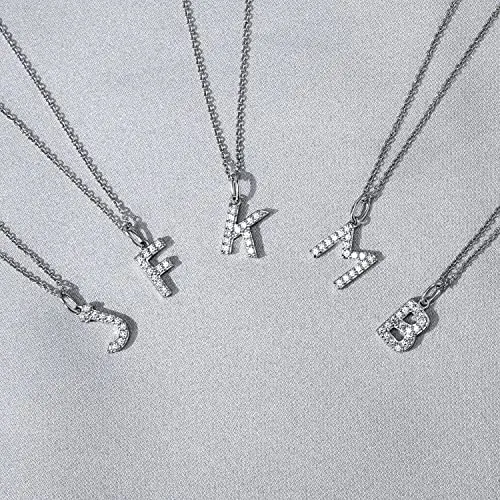 Amazon Essentials Platinum Plated Sterling Silver Infinite Elements Cubic Zirconia Initial "A" Pendant Necklace, 18", (previously Amazon Collection)