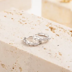 Archfourteen Baguette-Cut Hoop Earrings 925 Sterling Silver