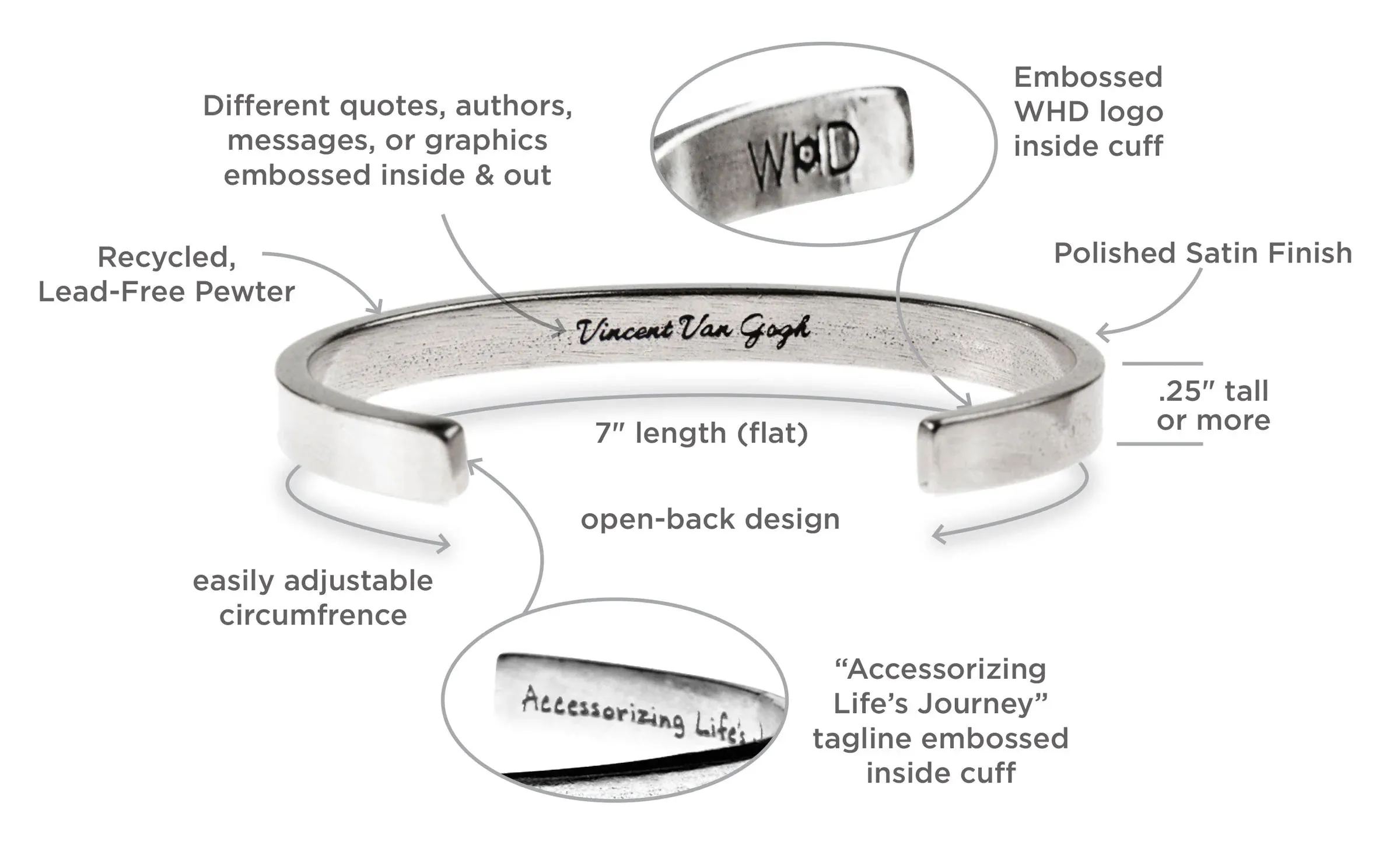 Attitude of Gratitude Quotable Cuff Bracelet