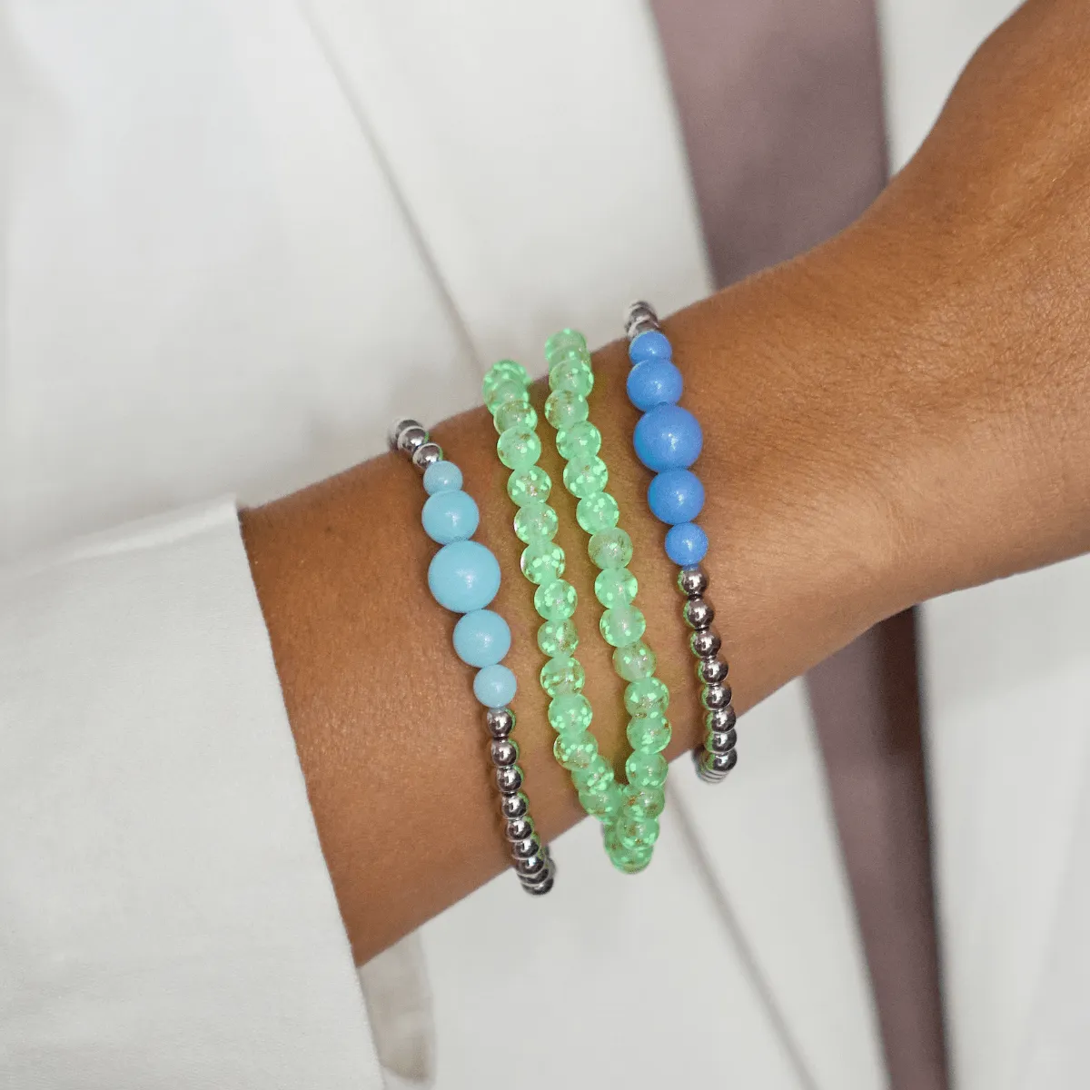Azure | Silver | Lumos Ceramic Expression Bracelet