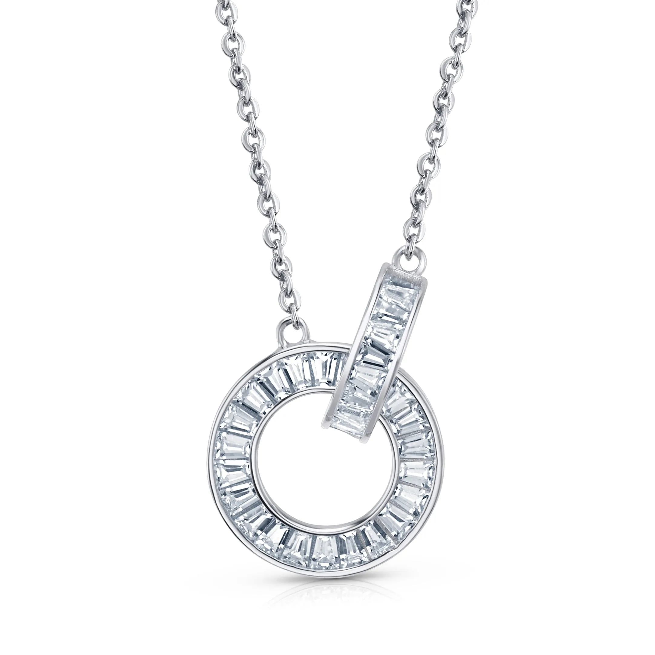 BAGUETTE BRILLIANCE NECKLACE, SILVER