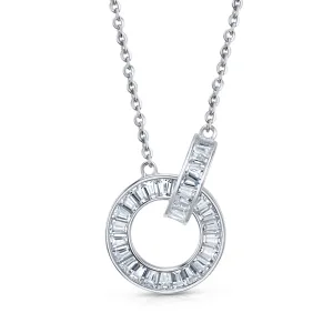 BAGUETTE BRILLIANCE NECKLACE, SILVER