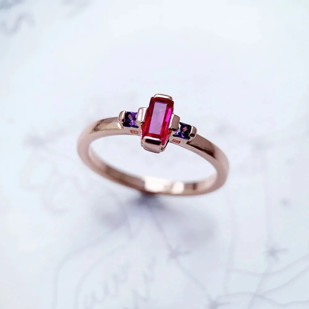 Baguette Cut Stone Ring