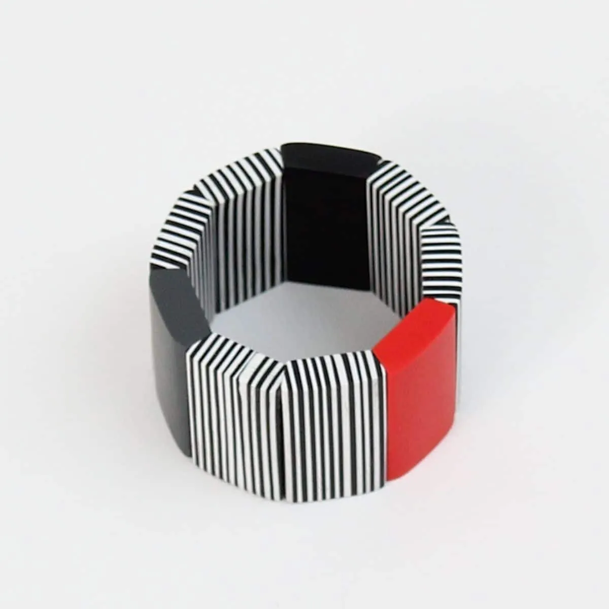 Black, White and Red Alice Bracelet