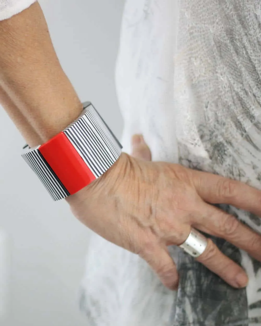 Black, White and Red Alice Bracelet