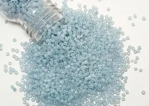 Blue Gray Inside Dyed Round Rocailles Glass Seed Beads