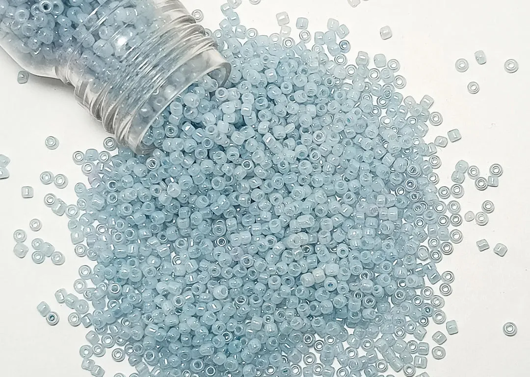 Blue Gray Inside Dyed Round Rocailles Glass Seed Beads