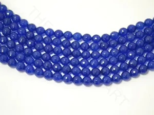Blue Spherical Faceted Semi Precious Jade Stones