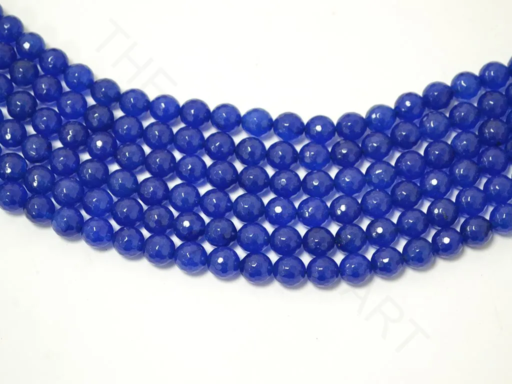 Blue Spherical Faceted Semi Precious Jade Stones