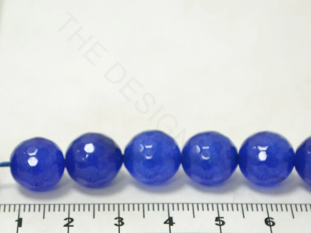 Blue Spherical Faceted Semi Precious Jade Stones