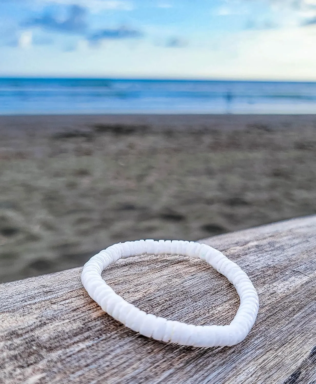 BlueRica Stretch Puka Shell Bracelet