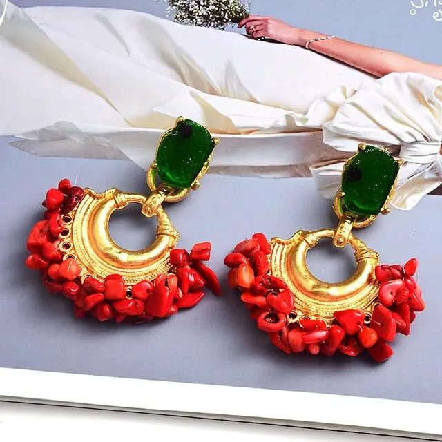 Bohemian Vintage Handmade Rhinestone Drop Earrings