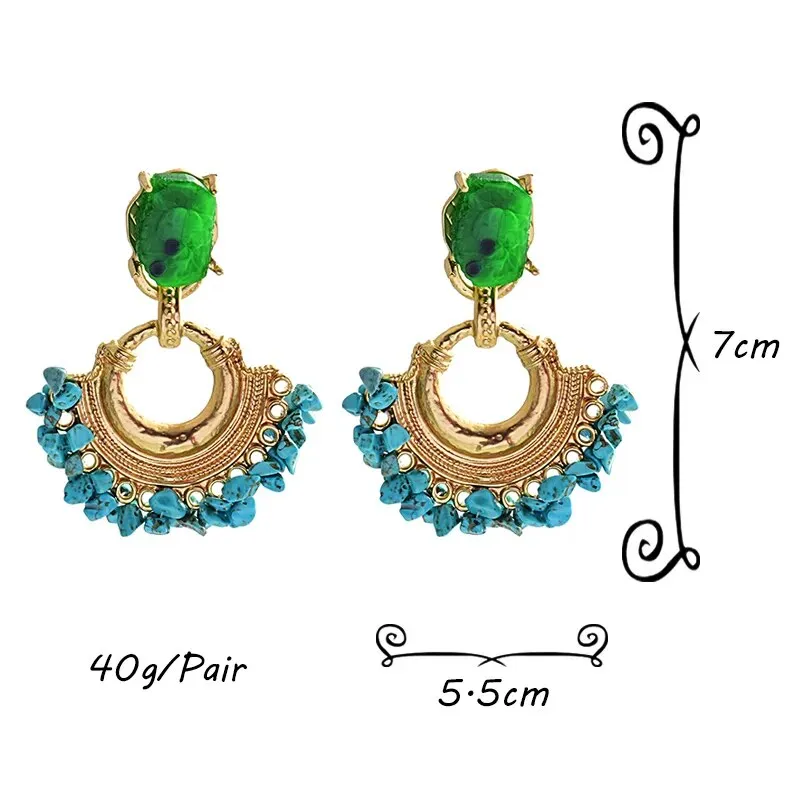 Bohemian Vintage Handmade Rhinestone Drop Earrings