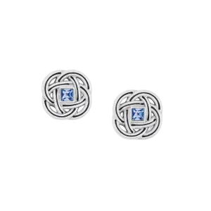 Brighton Women's Interlok Shine Post Silver-Light Sapphire Earrings