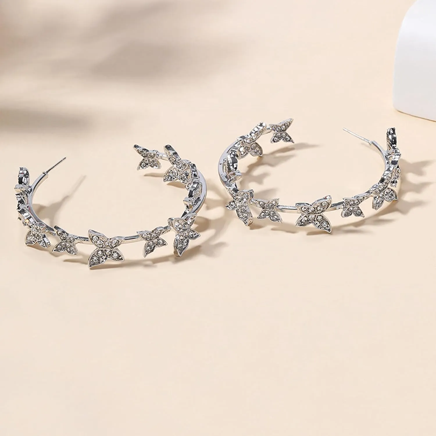 Butterfly Earrings for Women Trendy Big Butterfly Hoop Dangle Earrings Large Huggie Hoops Drop Earring Jewelry Dress Accessories Gifts