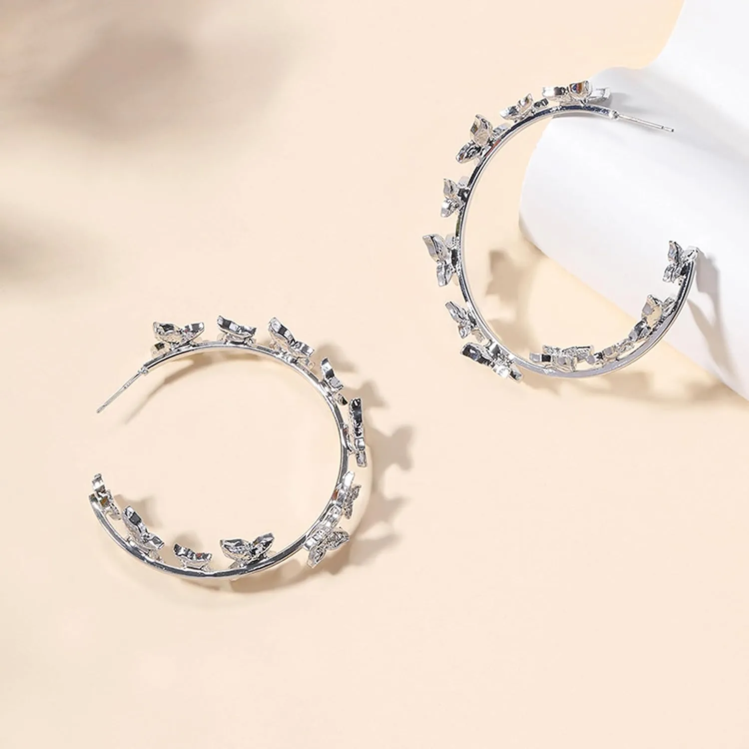 Butterfly Earrings for Women Trendy Big Butterfly Hoop Dangle Earrings Large Huggie Hoops Drop Earring Jewelry Dress Accessories Gifts