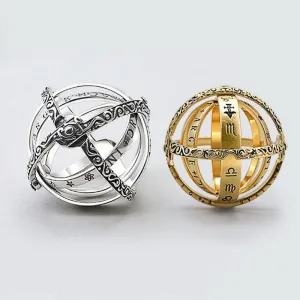 Celestial Symphony Zodiac Ring & Sphere: A Harmonious Balance of the Cosmos