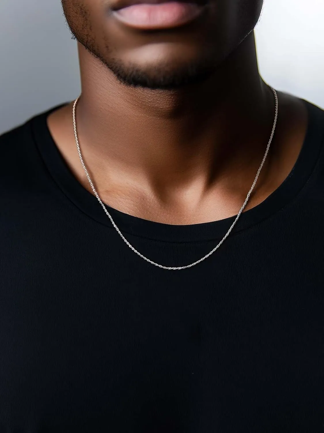 ChainsHouse Stainless Steel Twisted Rope Chain for Men Women, 1.5mm/2mm/3mm/3.8mm/6mm Width, Black/14K Gold Mens Rope Chains Necklace, No Tarnish & Durable Hip Hop Jewelry, 16"-30", Send Gift Box