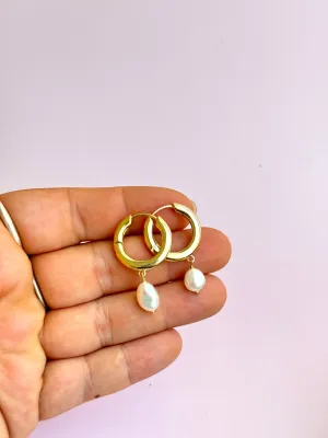 Chunky Pearl Hoops