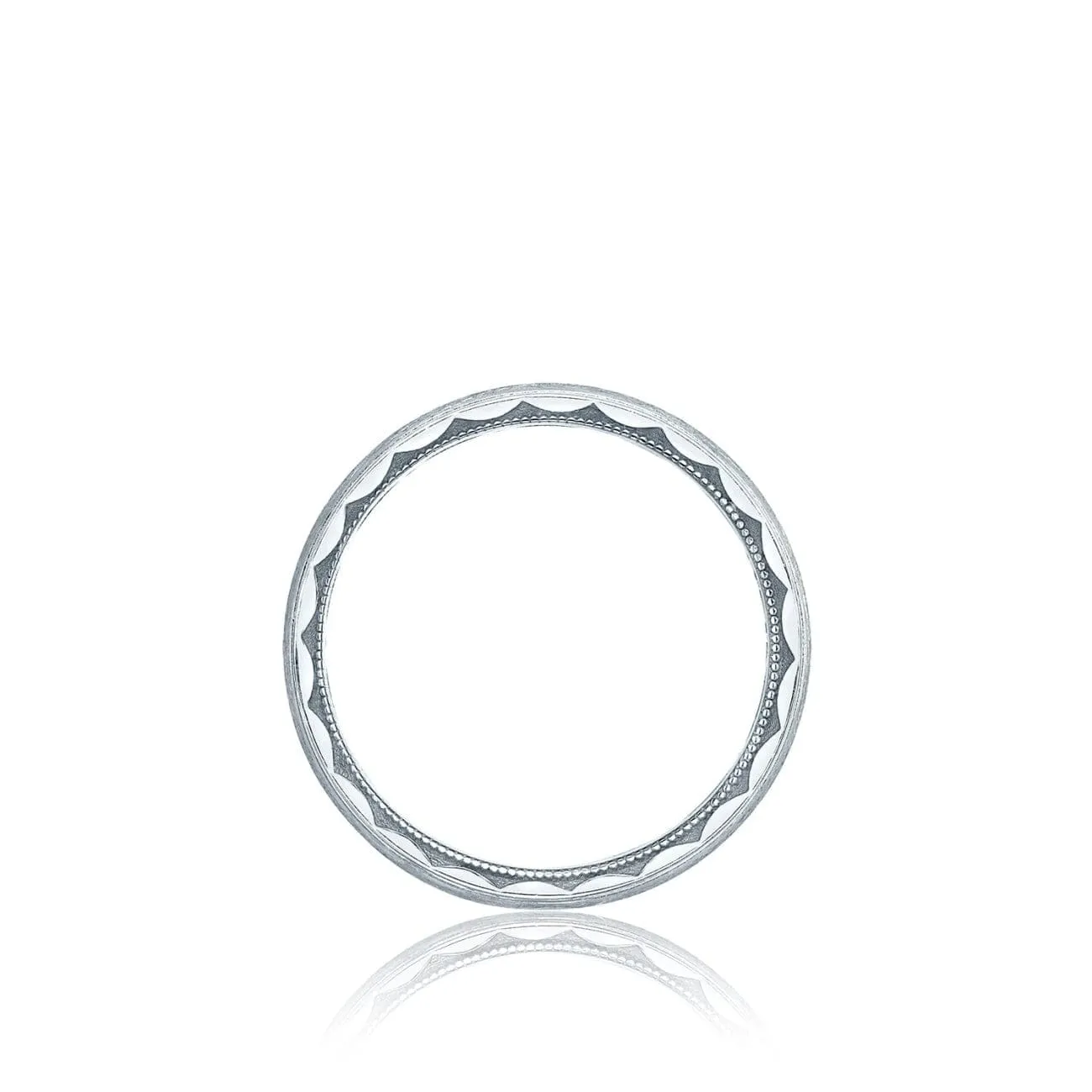 Classic 18K White Gold Brush Finish Wedding Band Ring
