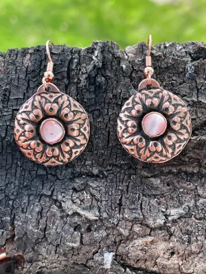 Copper Mum Earrings