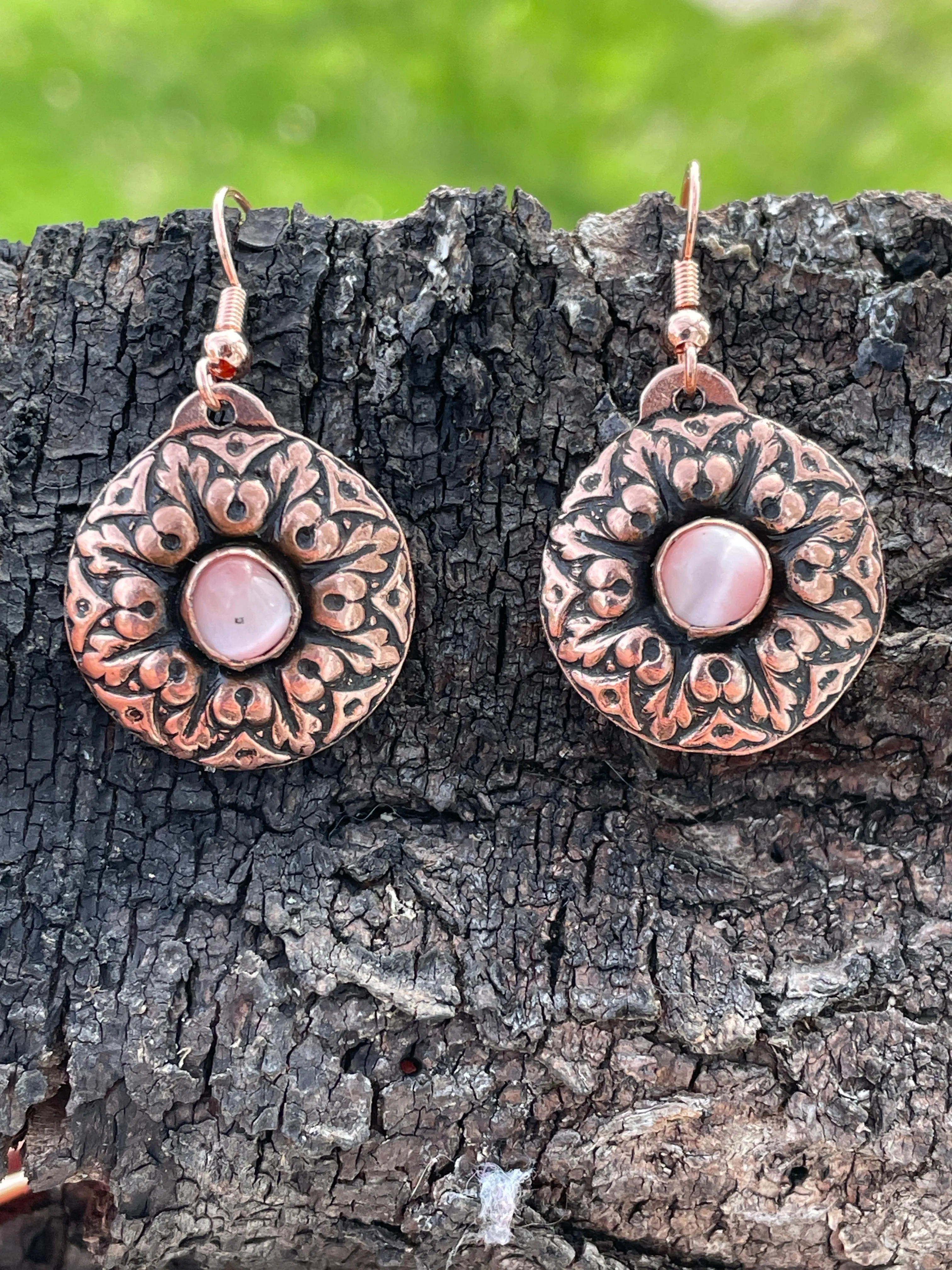 Copper Mum Earrings