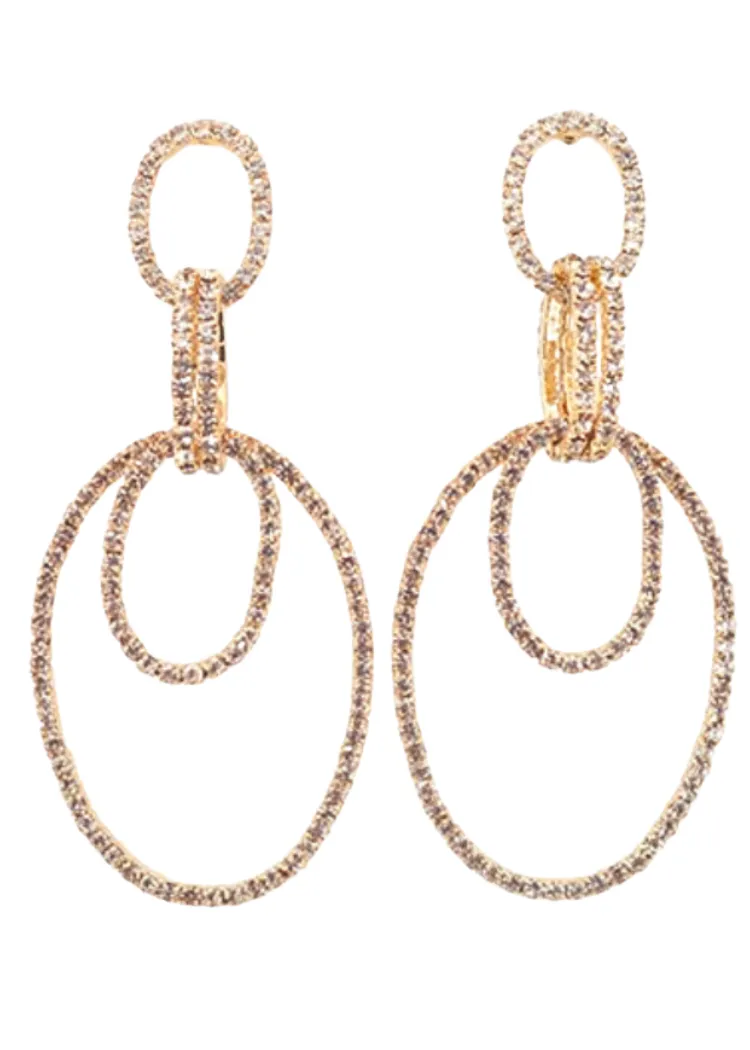 Cora Oval Pavé Earrings