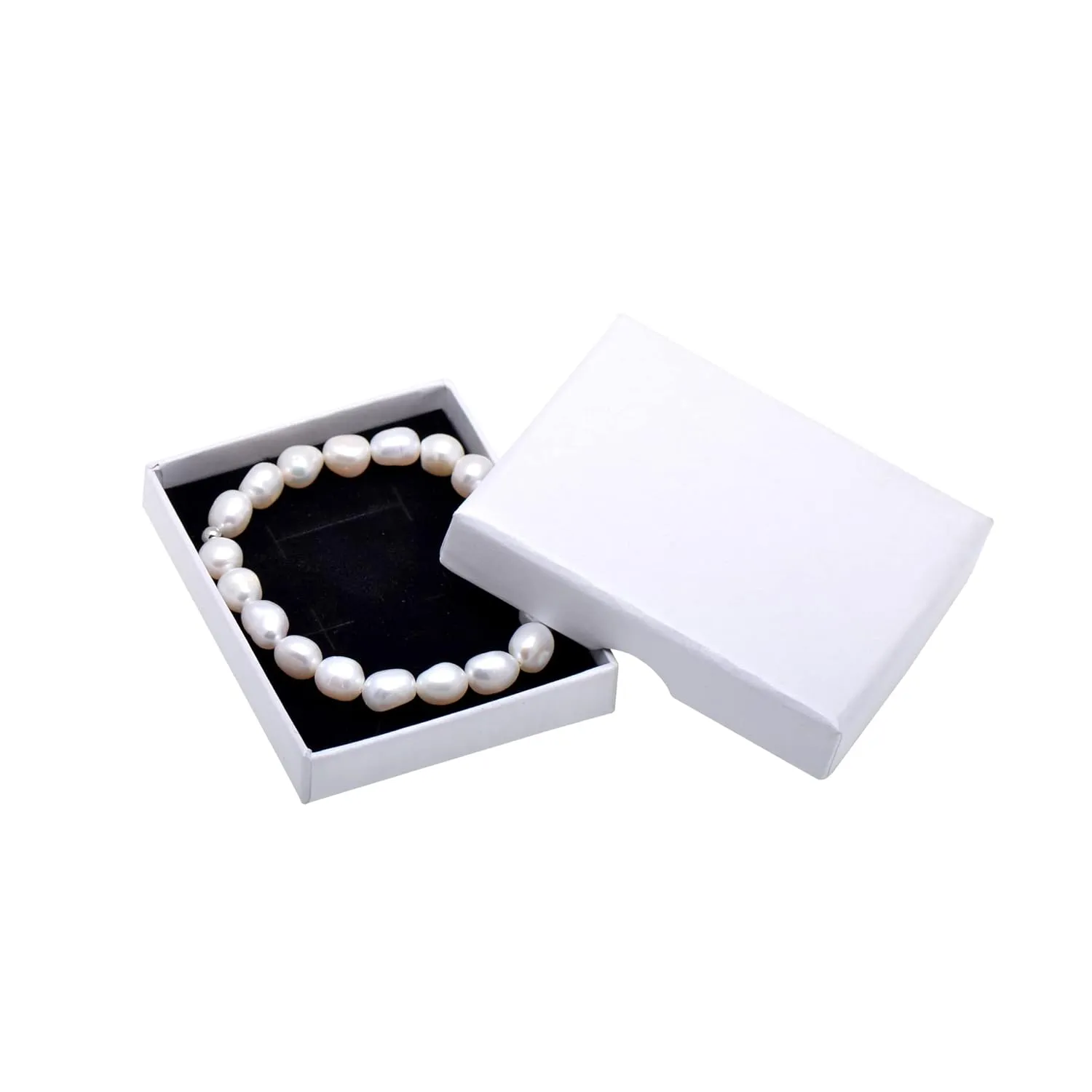 Cultured Freshwater Baroque Pearl Stretch Bracelet 8 Inch, 8-9 mm/Natural White Color